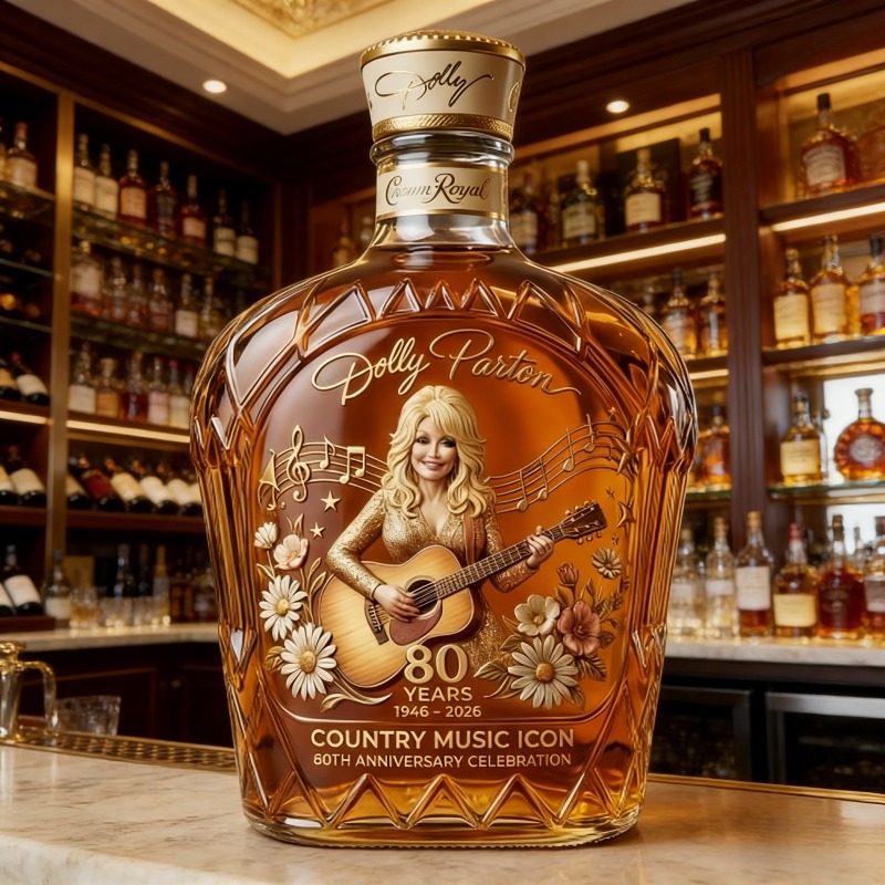 Wine Beer And Spirits - Dolly Parton Premium Country-Musik-Themen Whisky-Dekanter, Handgefertigte