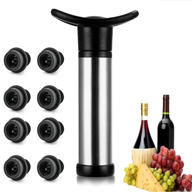 Bottle Stopper Set - Vakuum-Weinpumpen-Set mit Weinfolienöffnern, Stopper, Weinkonservierer, Belüfter,