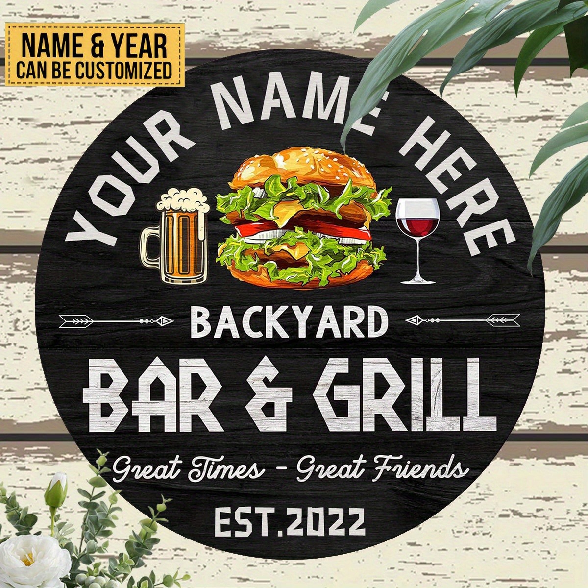 Wine With Beer Name - [2D Flach] Burger Wein Bier Personalisiertes