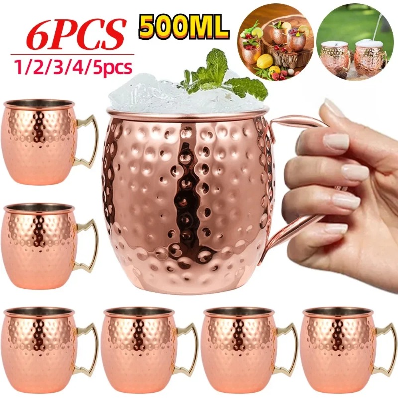 Wine Beer Champagne - 1-6 Stück Cocktail-Weingläser Moscow Mule Becher