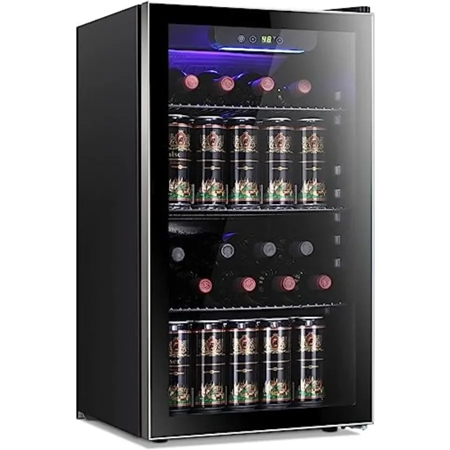 Wine Beer Mix - 26 Flaschen 130 Dosen Weinkühlschrank/Getränkekühlschrank Mini-Weinkeller
