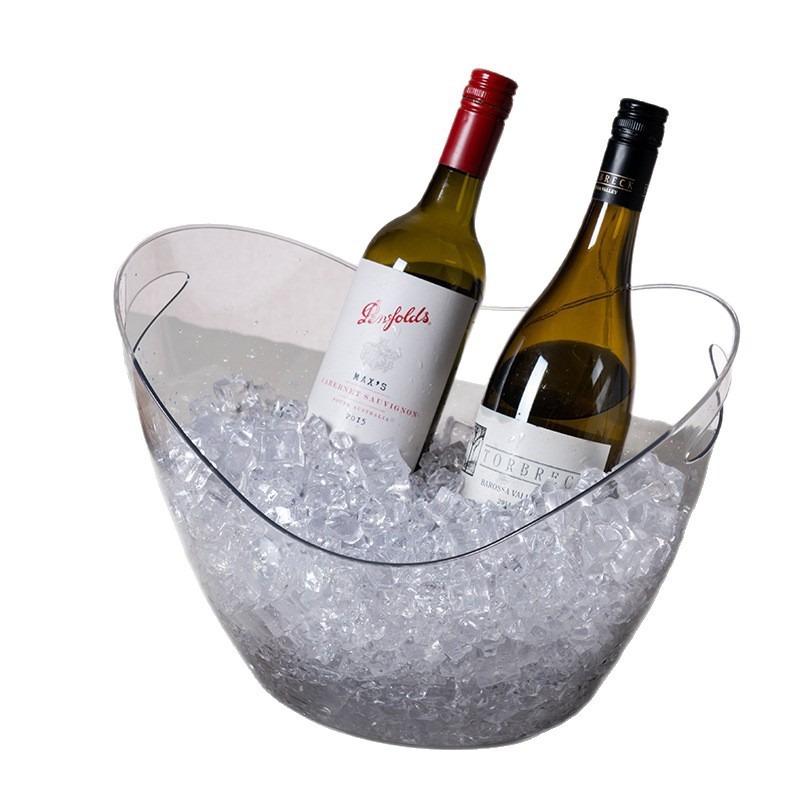 Wine Beer Champagne - 8L Eiskübel Transparent Große Kapazität Klassischer