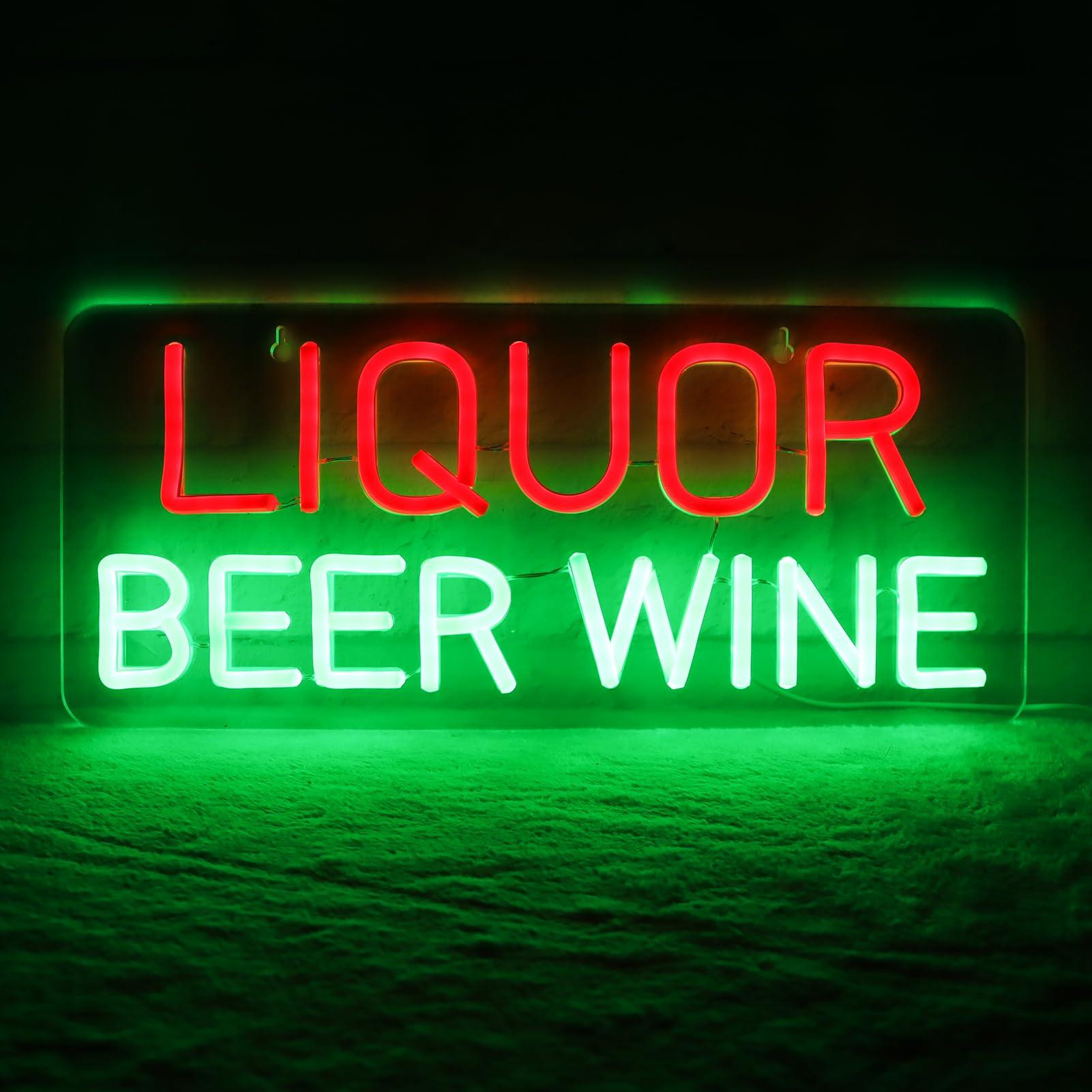 Wine In Beer Store - Neon-Schilder für Likör, Bier und Wein