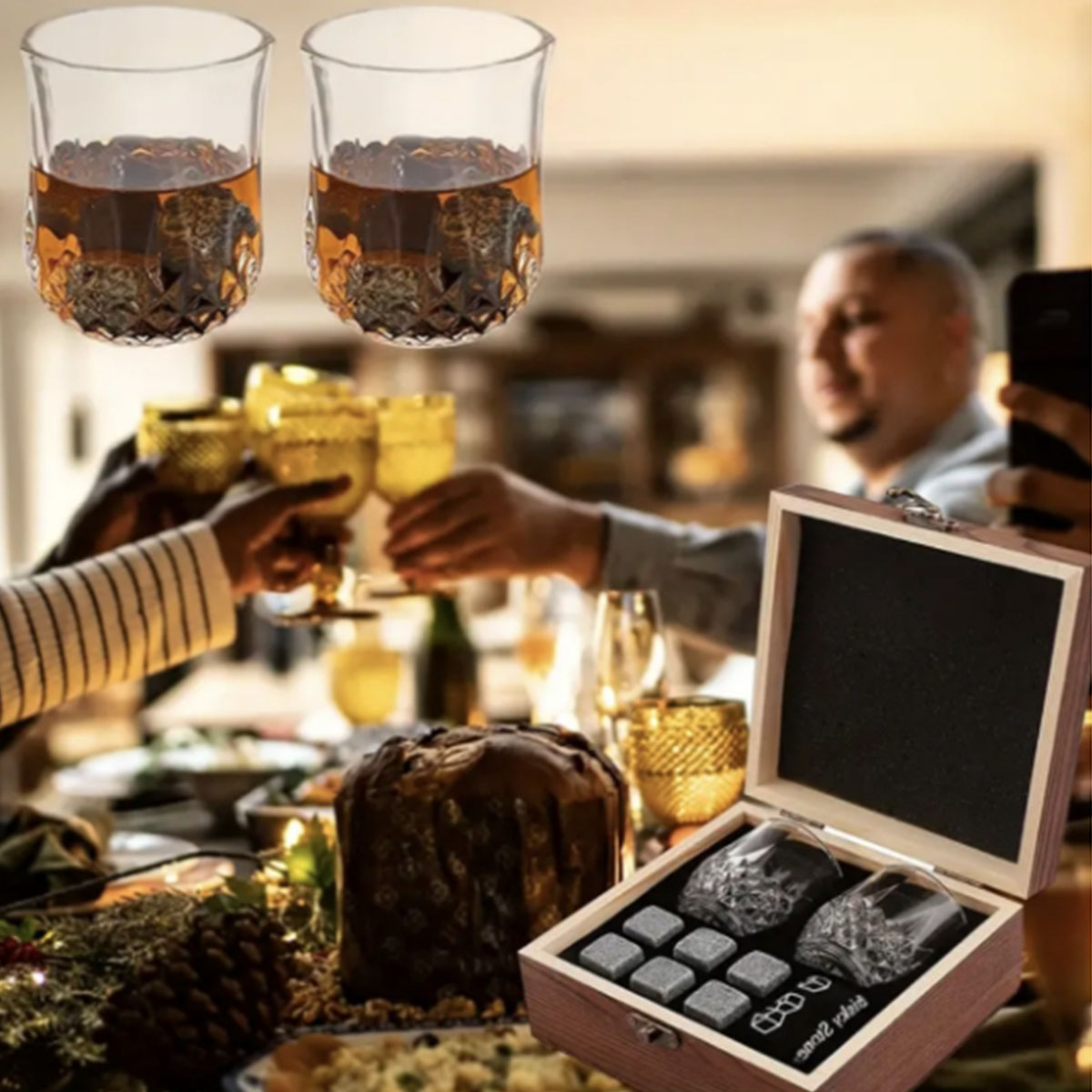 Weihnachts-Valentinstag-Gesche – Whiskey Stone Set Bewertung und Preis