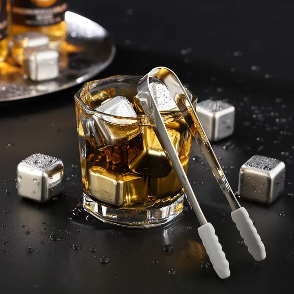 4/6/8 Stück Edelstahl-Eiswürfe – Whiskey Stone Set Bewertung und Preis