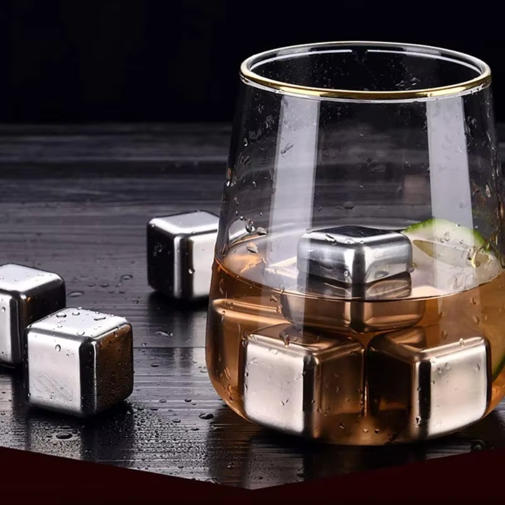 4/6/8 Stück Edelstahl-Eiswürfe – Whiskey Stone Set Bewertung und Preis