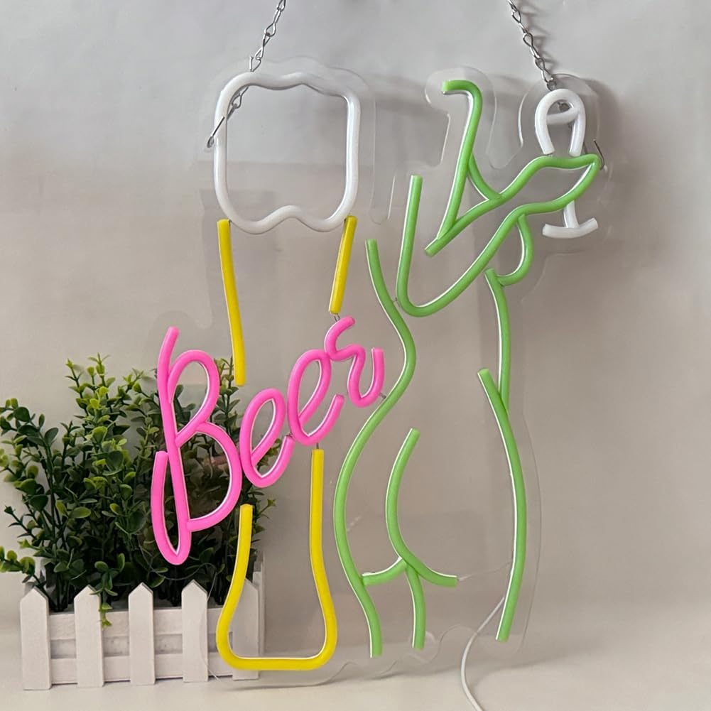 Bier-Neonschild, Frauenkörper- – Wine In Beer Store Bewertung und Preis